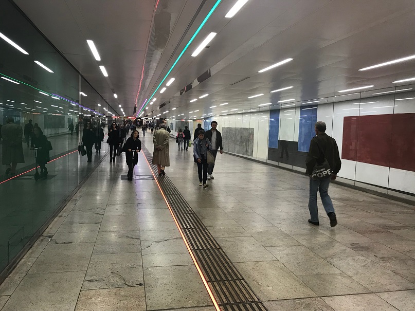 A subway station in which we tested the Bluetooth signals.